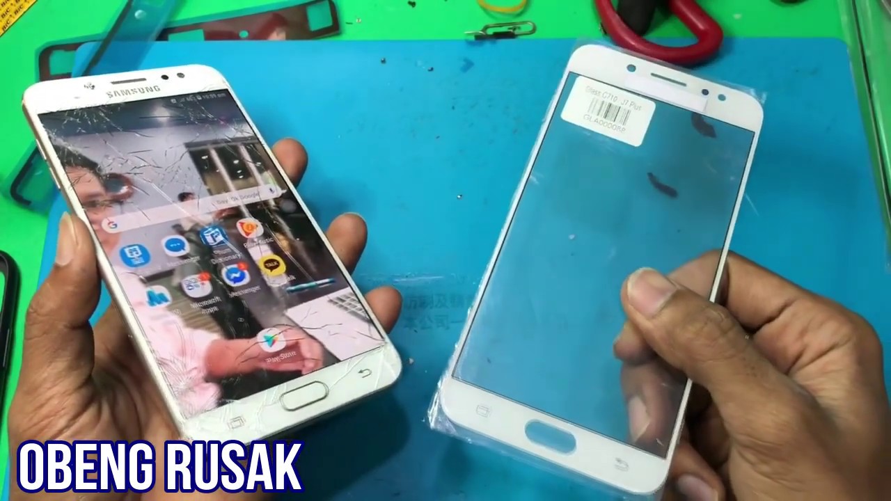 Ganti kaca depan samsung j7plus