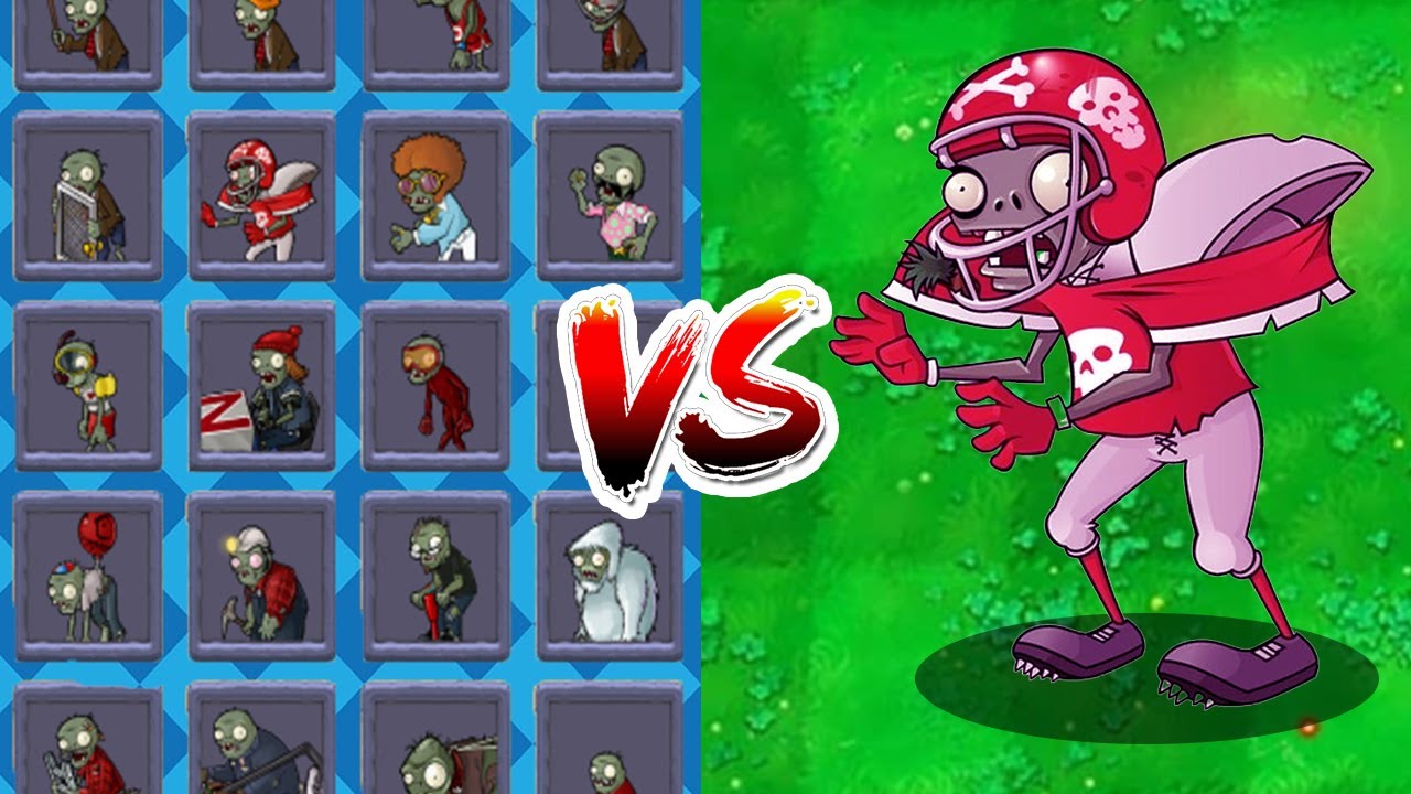 PVZ 1 Challenge - Hypno Football Zombie Vs All Zombies - Who Will Win?