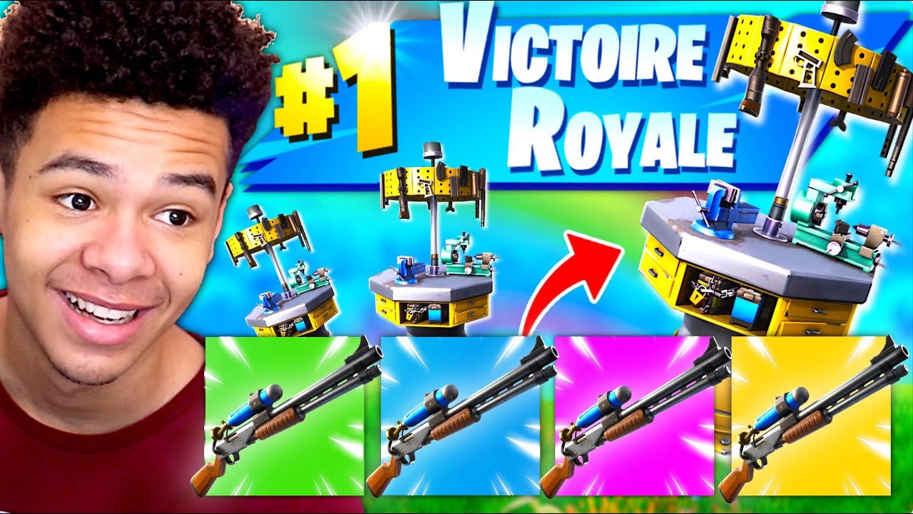 FAIRE TOP 1 avec TOUTES les RARETÉS du POMPE A CHARGE SEULEMENT AVEC L’AMÉLIORATEUR SUR FORTNITE !