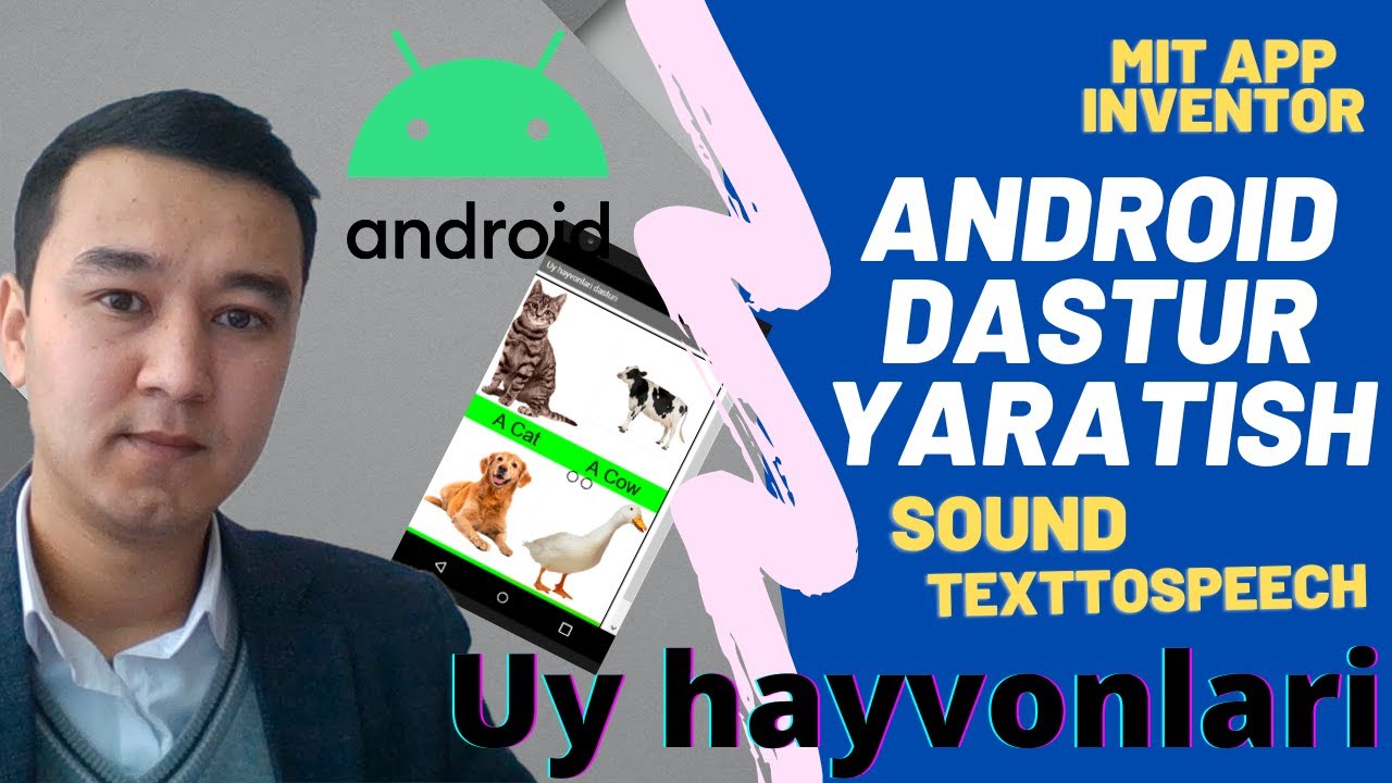 Android dastur yaratish - MIT App Inventor - Uy hayvonlari