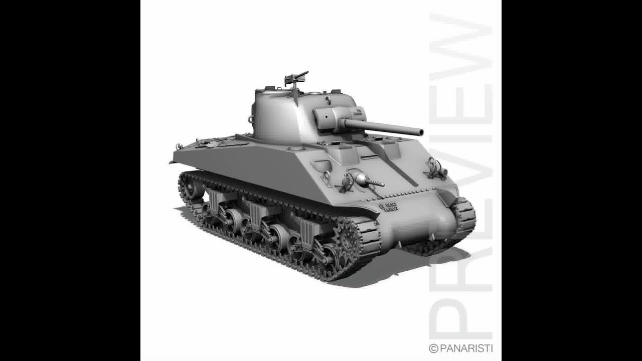 3D Model of M4A2 Sherman - Medium Tank Review