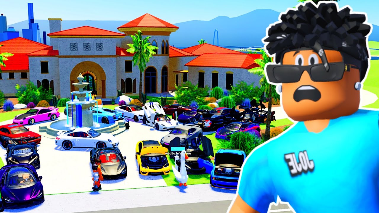 HAVING A CAR MEET AT MY 12,000,000 MANSION IN ROBLOX DRIVING EMPIRE
