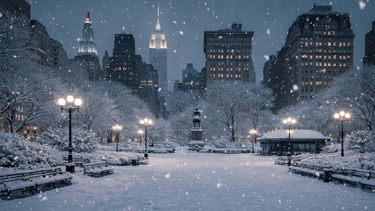 ❄️🗽 New York City Winter Snowstorm | 12 Hour Relaxing Pure SNOW Ambience for Study and Deep Sleep