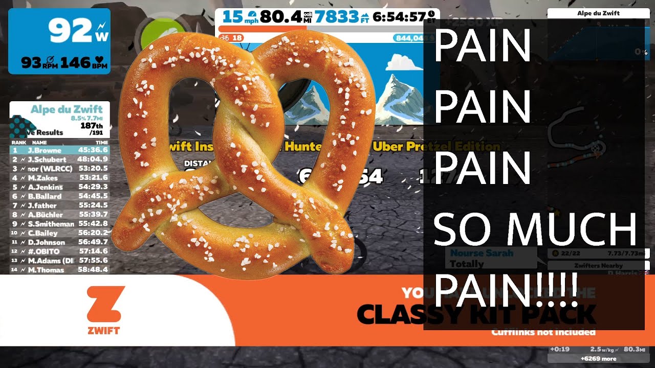 Surviving The HARDEST Route On Zwift - Uber Pretzel