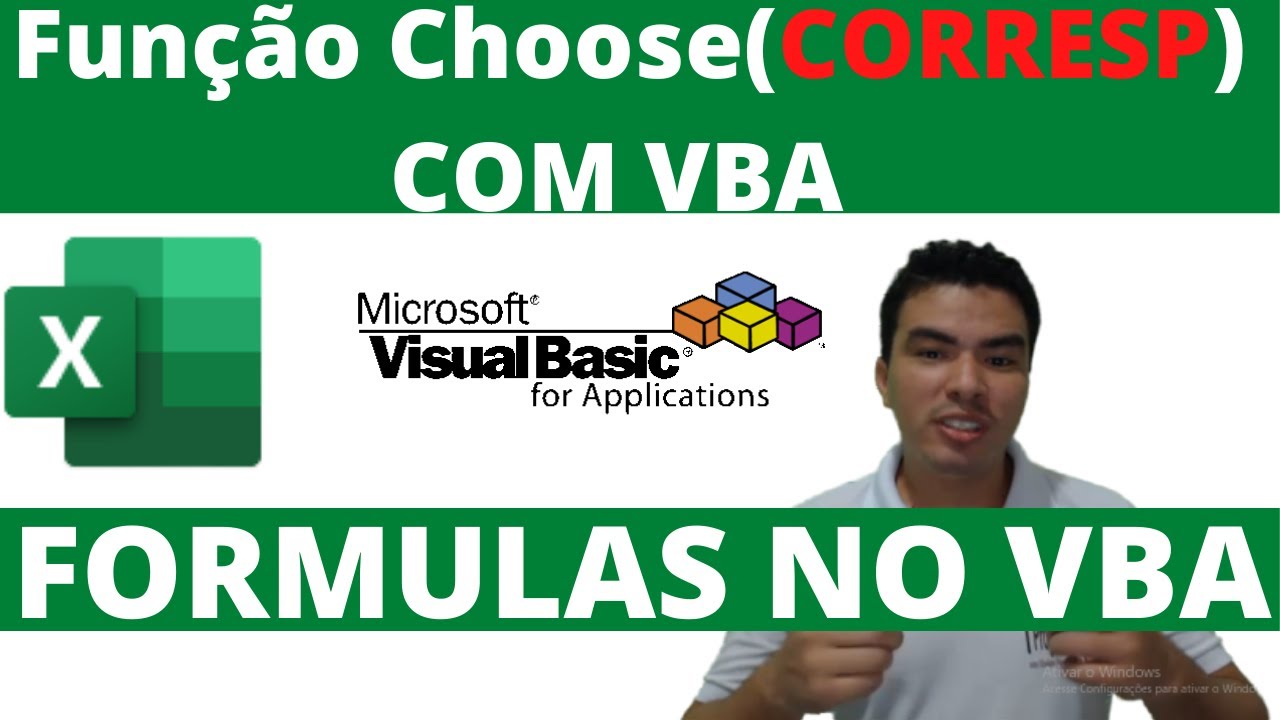 Função Choose(Corresp) no Excel e no VBA, Aprenda a fazer Formulas no Excel e no VBA