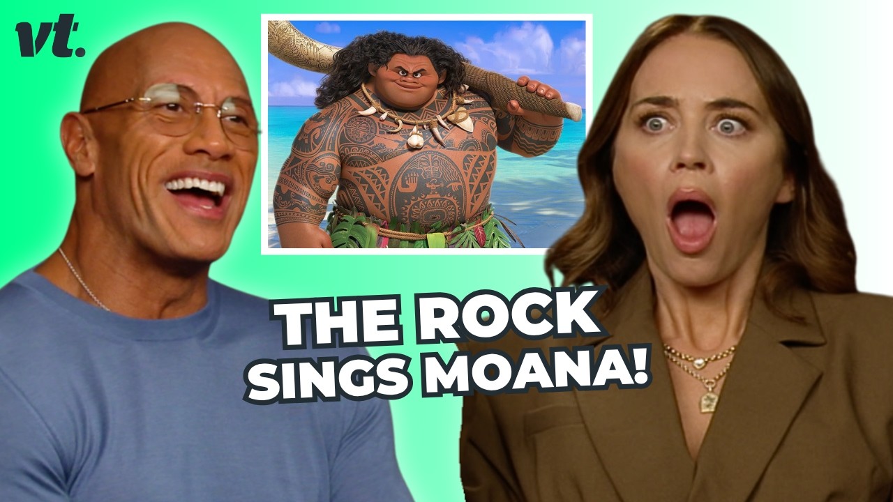 Emily Blunt Dares The Rock To Sing 'You're Welcome' | Quiz On Me