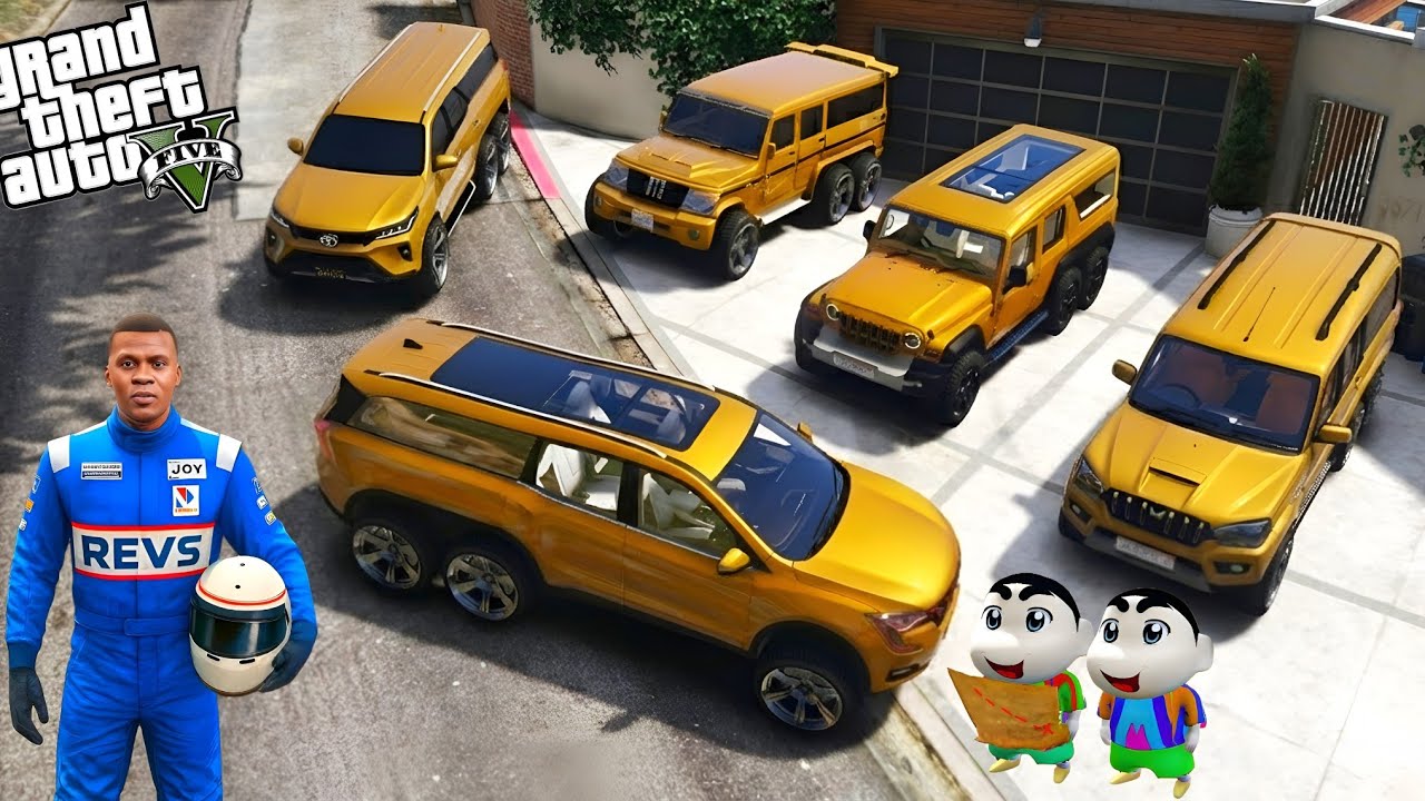 Gta 5 Franklin & Shinchan Stealing Golden Indian Cars in Los Santos | Gta 5 Gameplay