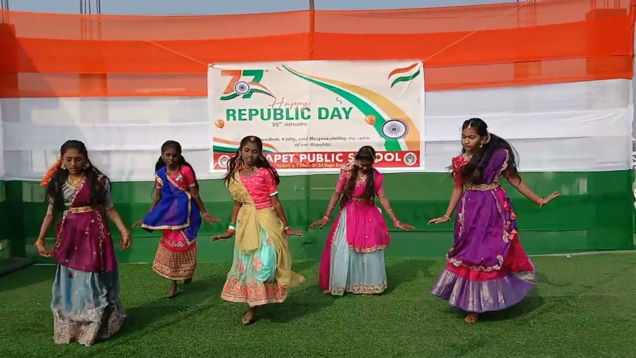 77th REPUBLIC DAY CELEBRATION IN SURYAPET PUBLIC HIGH SCHOOL, 7th class students 