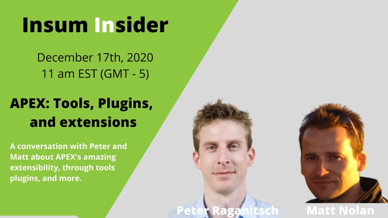 Insum Insider: Plugins and APEX extensions