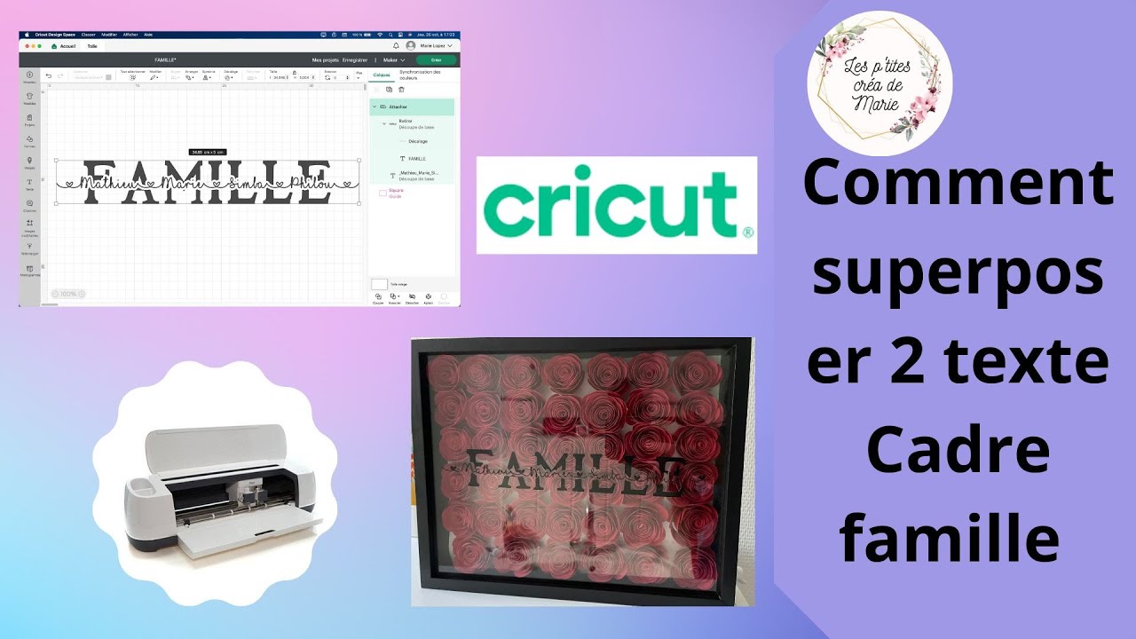 Comment superposer 2 textes cadre famille
