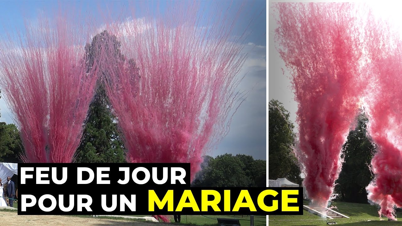 Feu d’artifice de jour pour un MARIAGE – Coulisses, installation et extrait du tir
