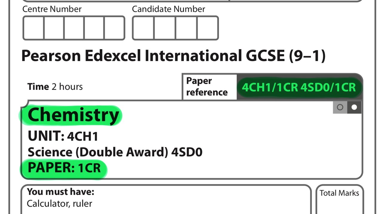 IGCSE | Chemistry | paper 1CR | Edexcel | January 2023
