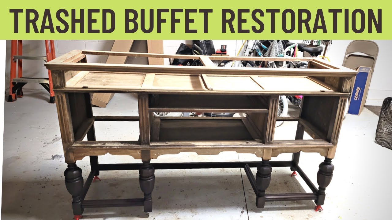 Veneer felt like a potato chip... Vintage Buffet Makeover