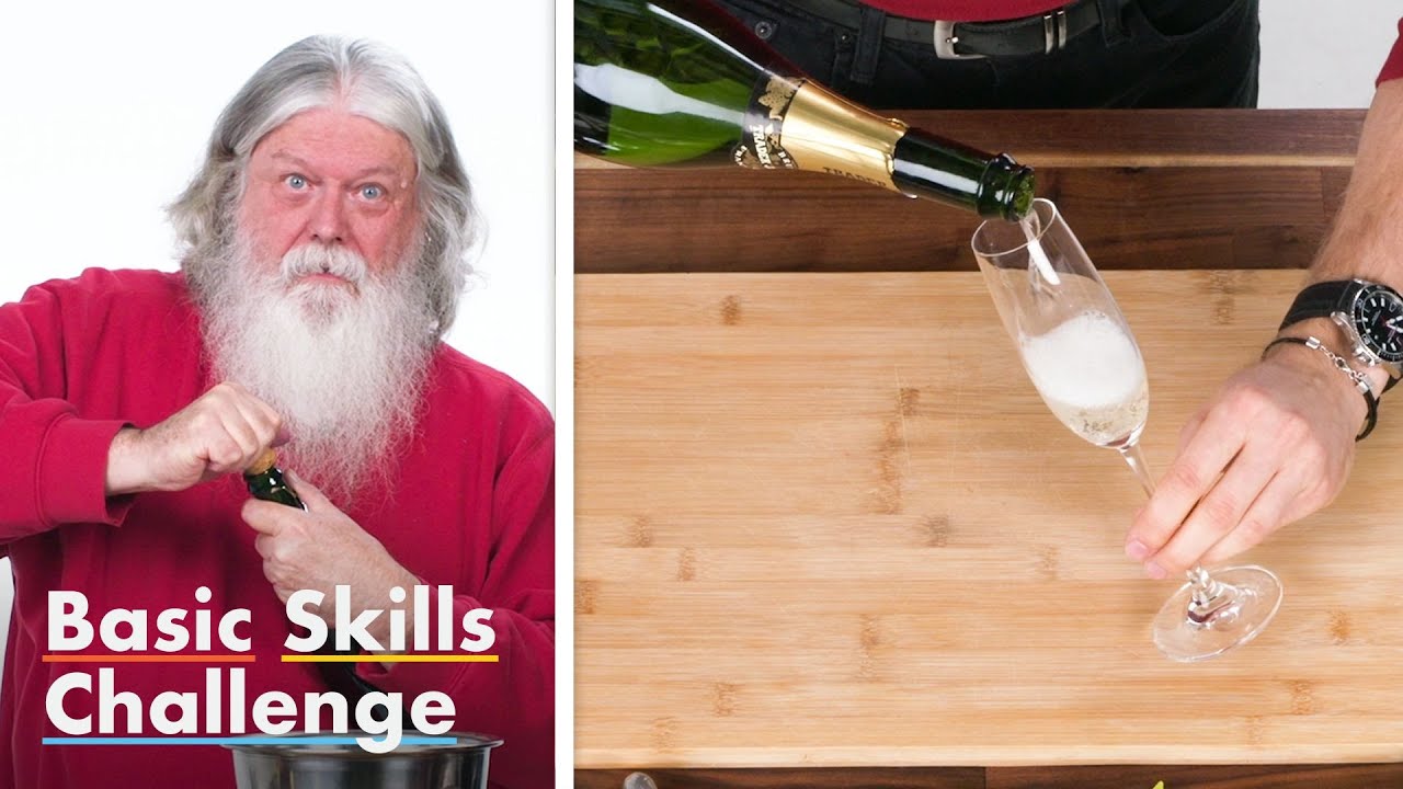 50 People Try To Open A Champagne Bottle | Basic Skills Challenge | Epicurious