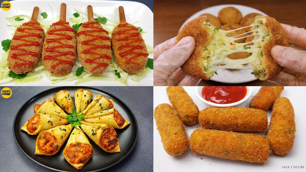 Easy Snacks, Make & Freeze for Kid's Lunchbox by Aqsa's Cuisine, Cutlets, Aloo Rolls, Bread Cones
