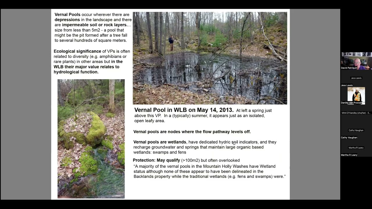 Wetlands, Watercourses and Watersheds of the Halifax Backlands
