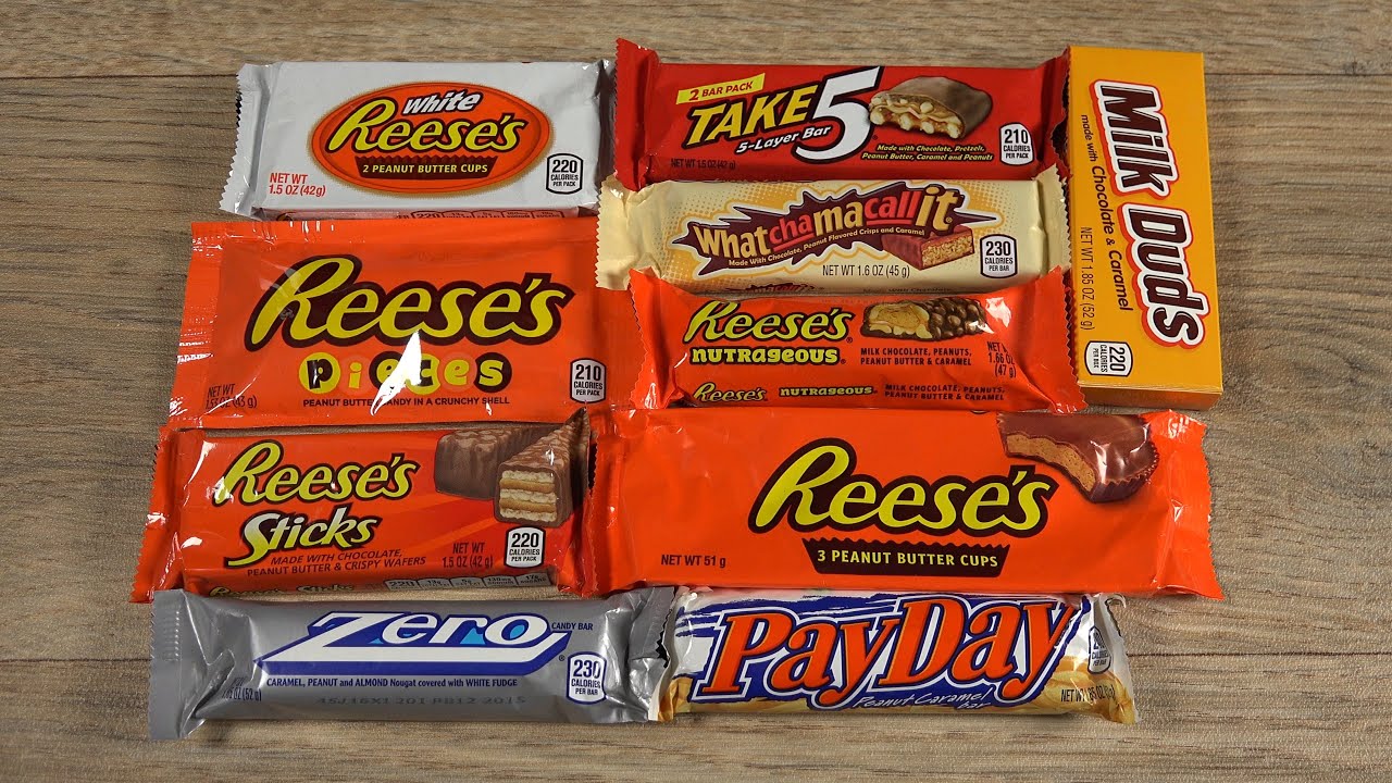 American Candy Bar Review | Test | Unboxing | Reese's | Milk Duds | Pay Day