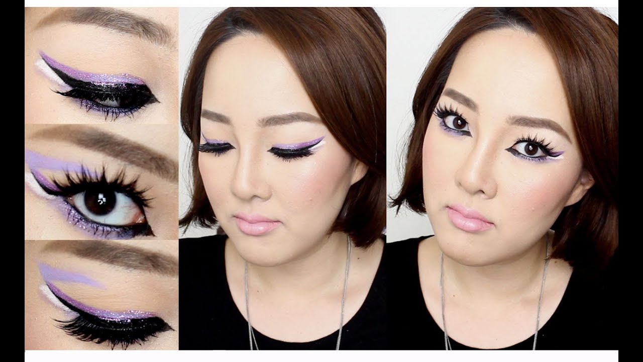 Purple Graphic Eyeliner Makeup ♡  Pretty Lavender Eye Tutorial ♡ Music Festival  Makeup!