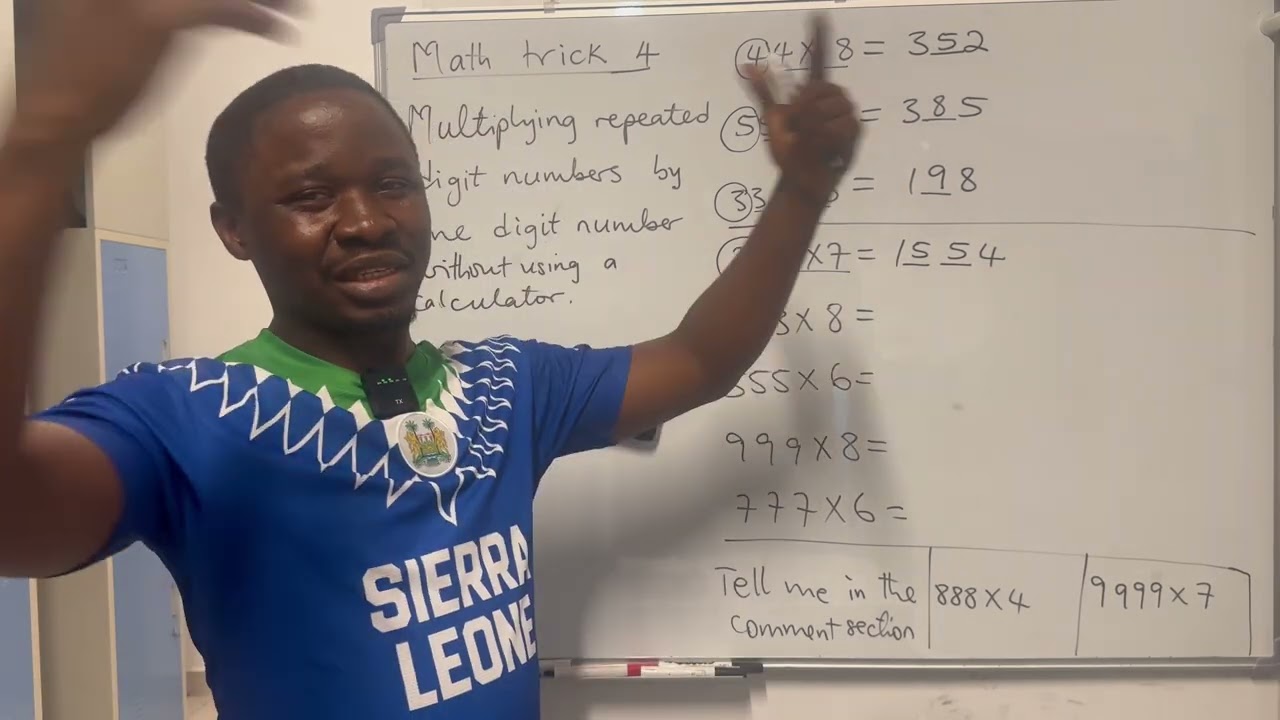 Math trick: Multiplication of numbers with repeating digits 