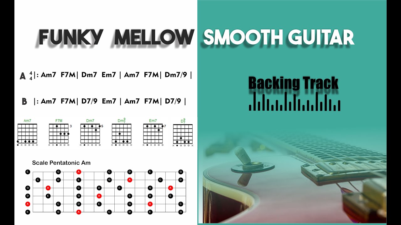Funky Mellow Sooth Guitar - Backing Track in Am