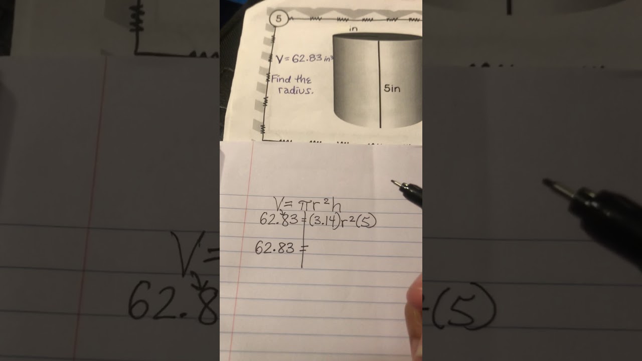 Finding the radius of a cylinder given the height and volume