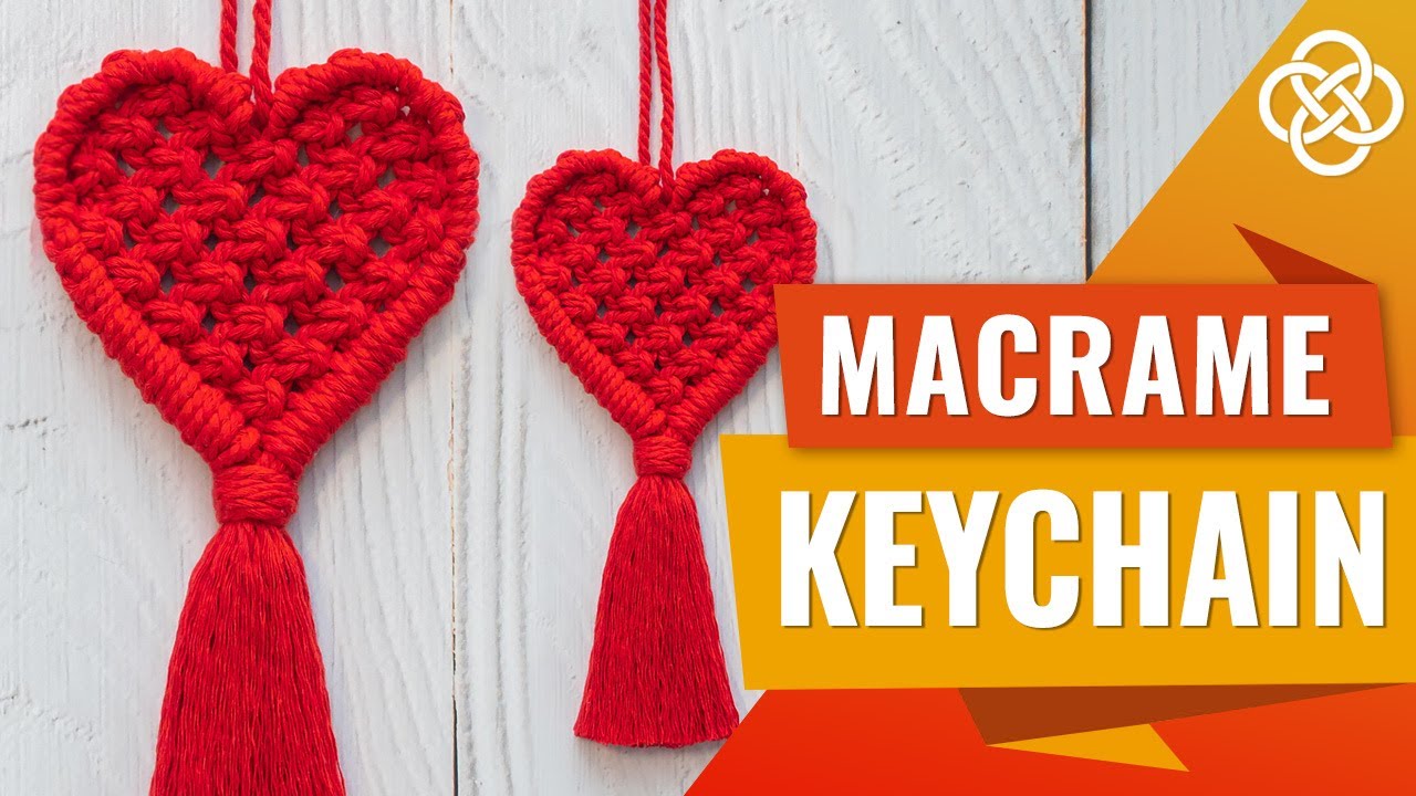 Макраме брелок в форме сердца | DIY | Урок макраме