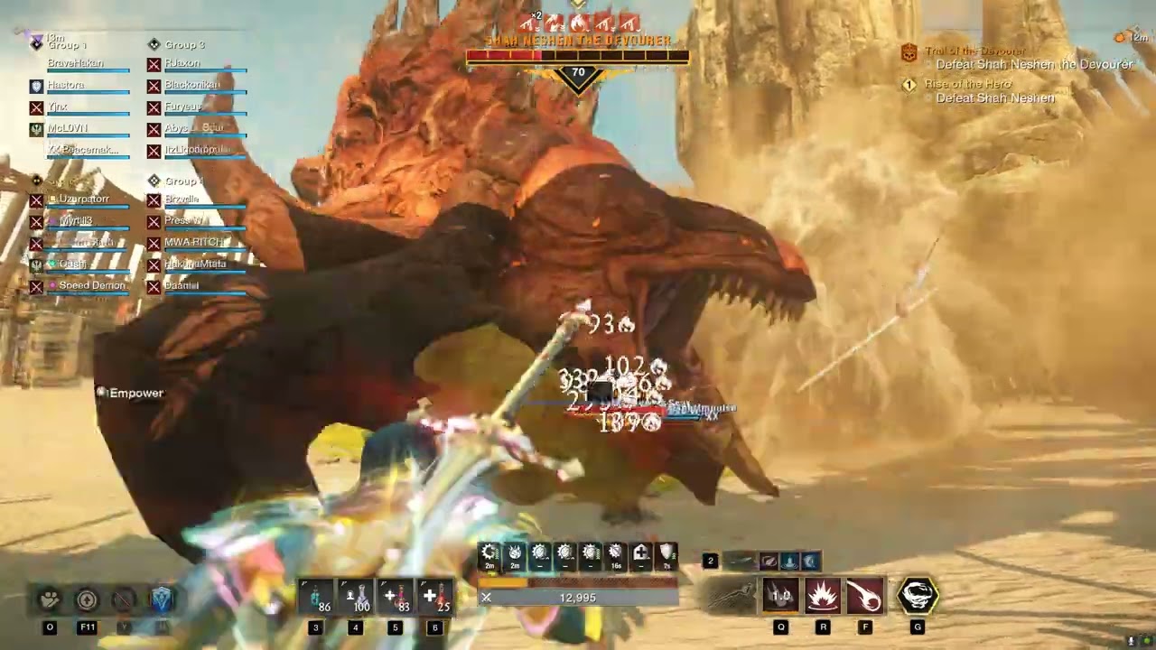 New World Trial of the Devourer - SandWurm Elite trial.  OFF Tank P.O.V.