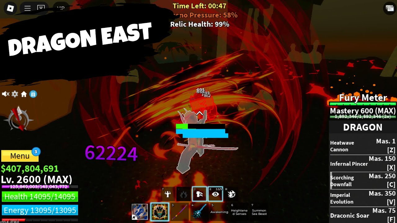 I used Dragon East Fruit to Solo Volcano Event - Blox Fruits 2025