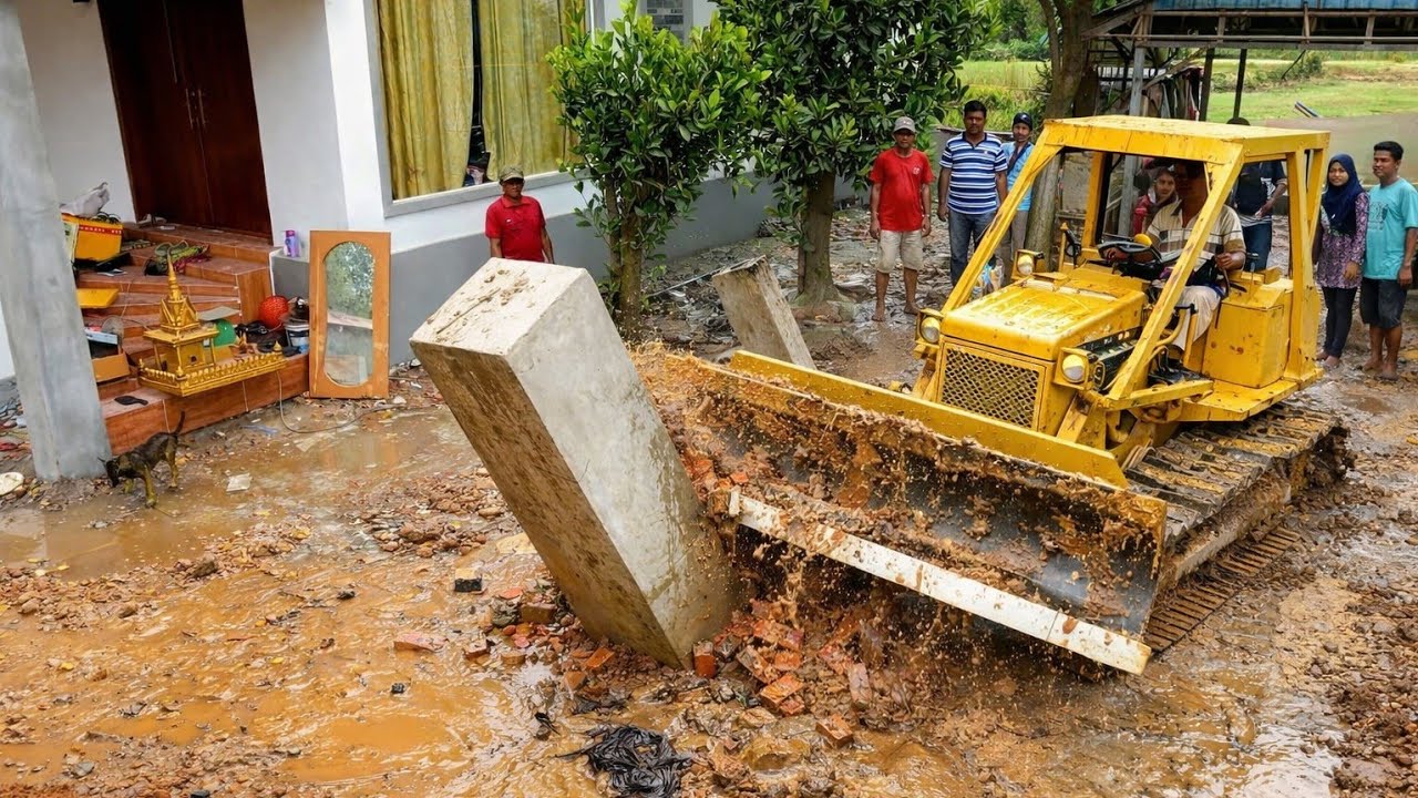 Amazing New Project!! By Skill Bulldozer Pushing Soil & 5 Ton dump Truck Unloading Soil