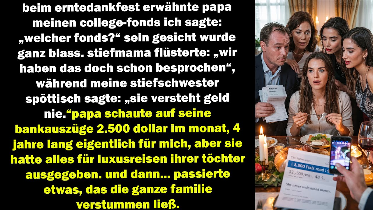 Erntedank: Papa erwähnte meinen College-Fonds – ich fragte „Welcher?“ und sein Gesicht wurde blass.