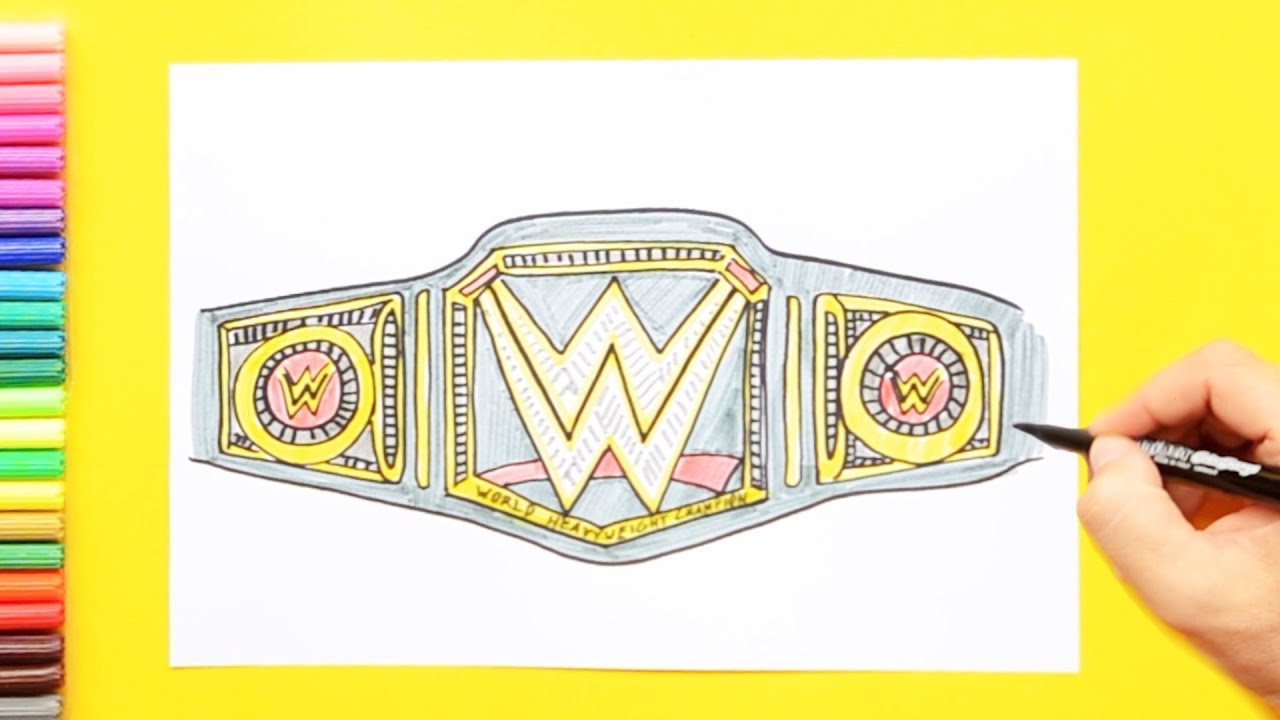 How to draw WWE Championship Belt