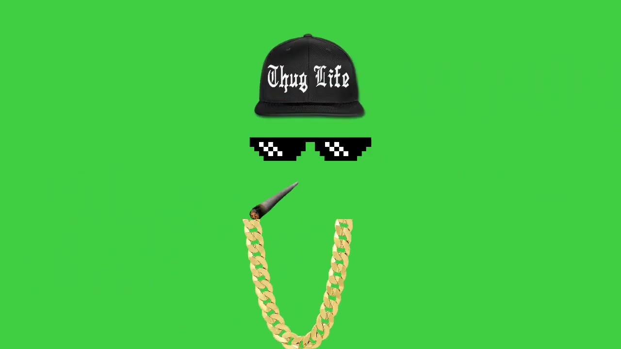 Thug life green screen meme template copyright free