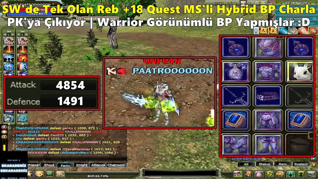 DostWeDusmaN - SW'de Tek Olan Reb +18 Quest MS'li Hybrid BP Charla PK'ya Çıkıyor! | Knight Online