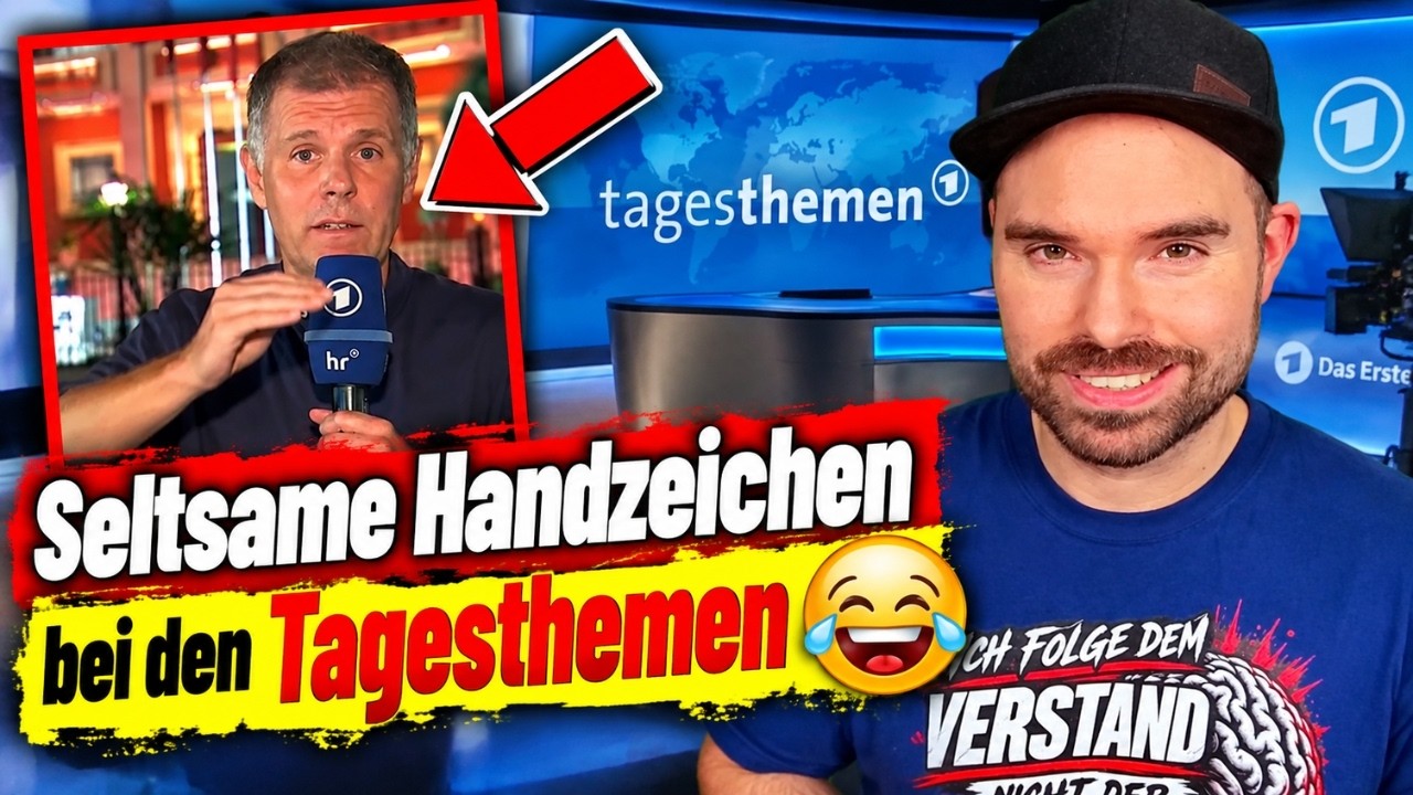 Seltsame Handzeichen bei den Tagesthemen 😂