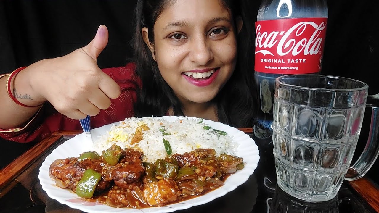 Eating Show - Egg Fried Rice, Chilli Chicken, Coke | Poulami Eating Show #eatingshow #food