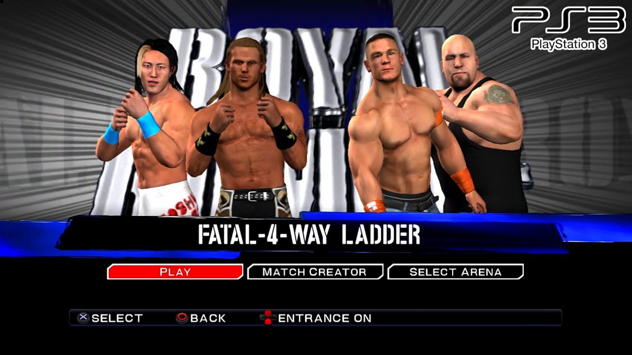 WWE SVR 2011 PS3 - Shawn Michaels VS John Cena VS Yoshi Tatsu VS Big Show - Fatal 4-Way Ladder