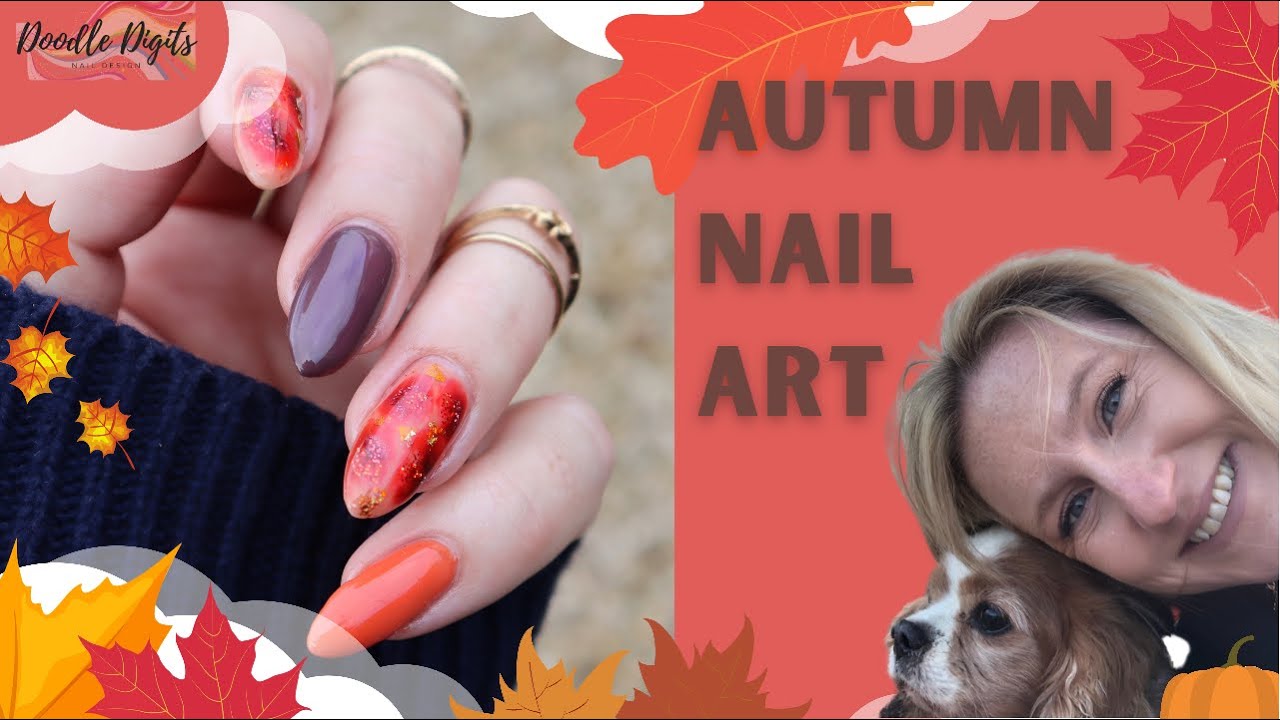 TUTORIAL Autumn Nail art- Fun nail art techniques and a little chat. Hard Gel and Light Elegance