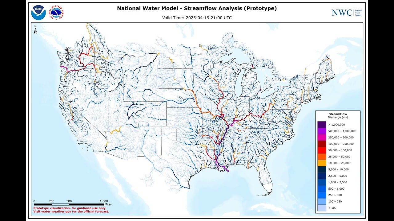 National Water Model Streamflow Analysis - April 2025