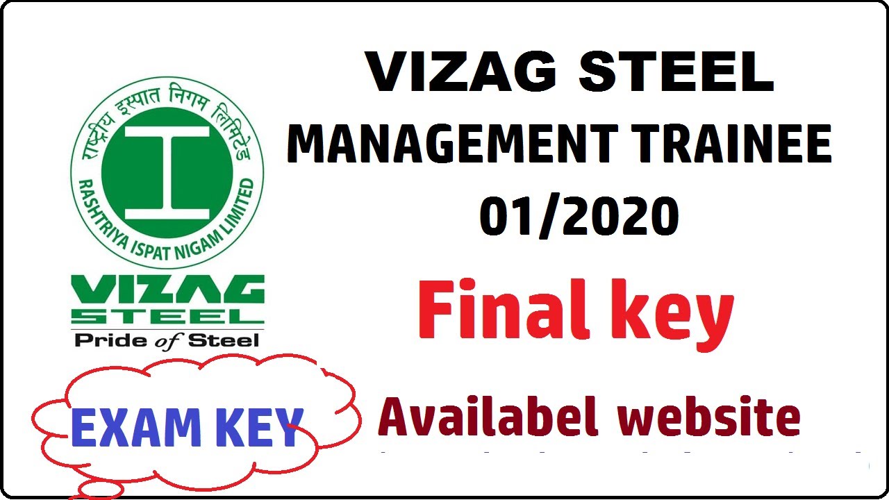 Vizag steel management trainee final key || RINL MT 2020 ||
