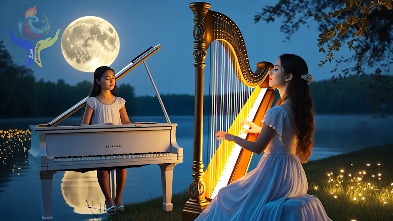 🌙✨ Moonlight Glow: Serene Piano & Harp for Deep Relaxation