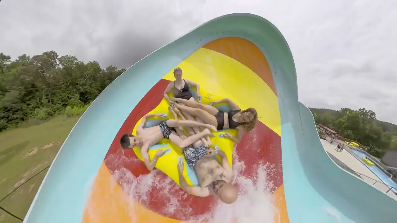 4-Man Water Slide POV | Insta360 X5 at Spring Valley Beach