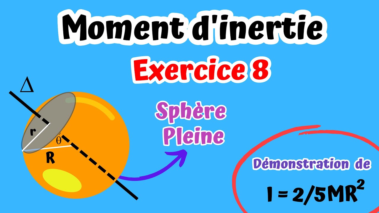 moment d'inertie 8: Etablissement du moment d'inertie d'une sphère pleine par rapport à son axe