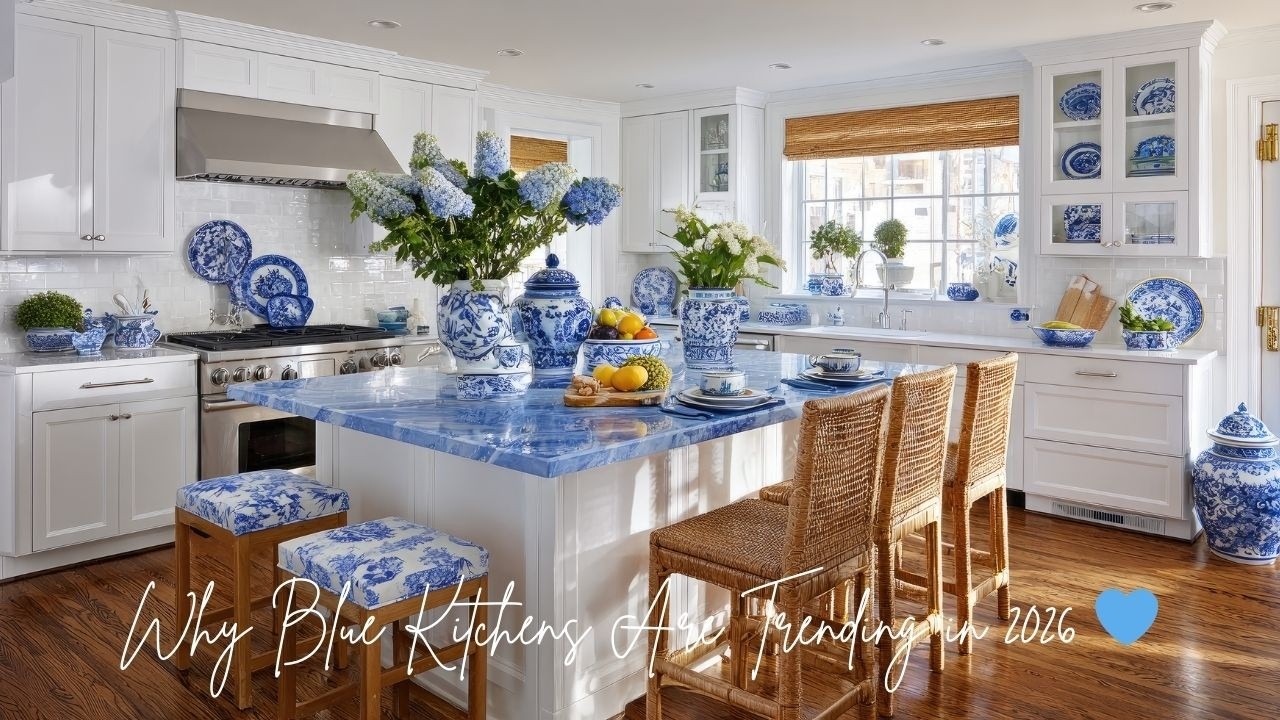 Why Blue Kitchens Are Trending in 2026 💙 | Timeless Cottage & Shabby Chic Small Space Decor
