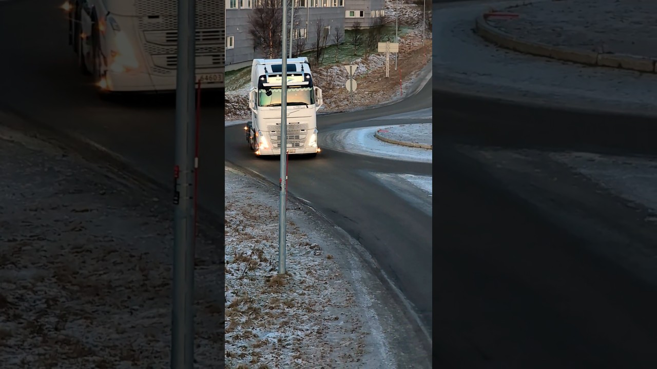 Volvo FH at roundabout. #shorts #volvo #fh #winter #road #pixel9proxl #hd