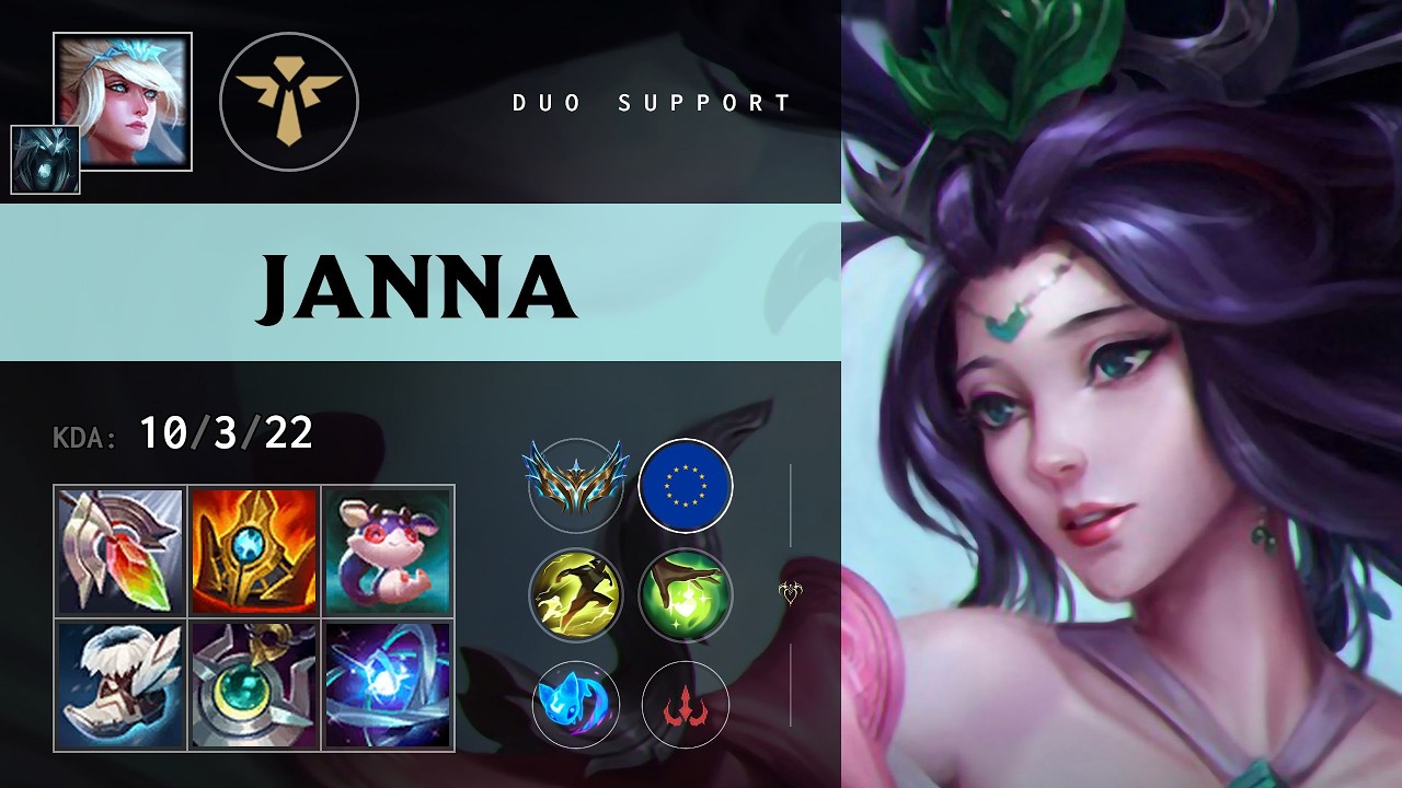 Janna Support vs Bard (DP Atat) - EUW Challenger Patch 26.17