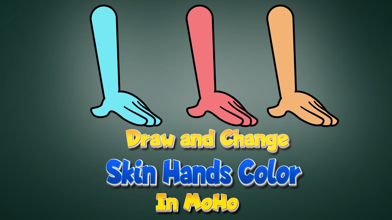 Draw Hands and change skin color easily in moho | Rigged Animation