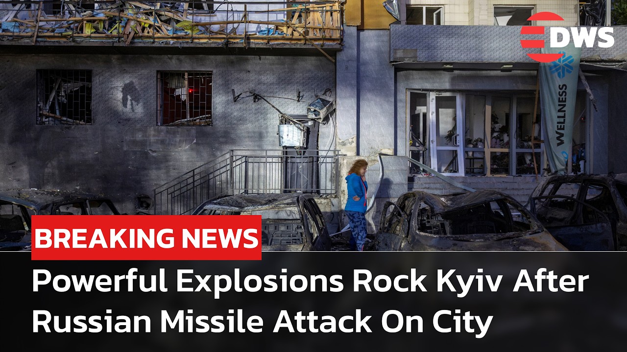 Russian Ballistic Missiles Strike Kyiv Causing Explosions And Fires | DWS News | AH1F
