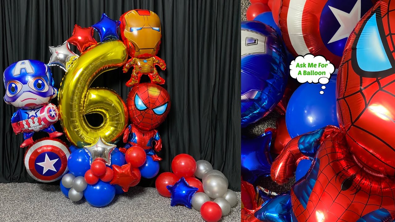 Super Hero 6th Birthday Balloon Bouquet