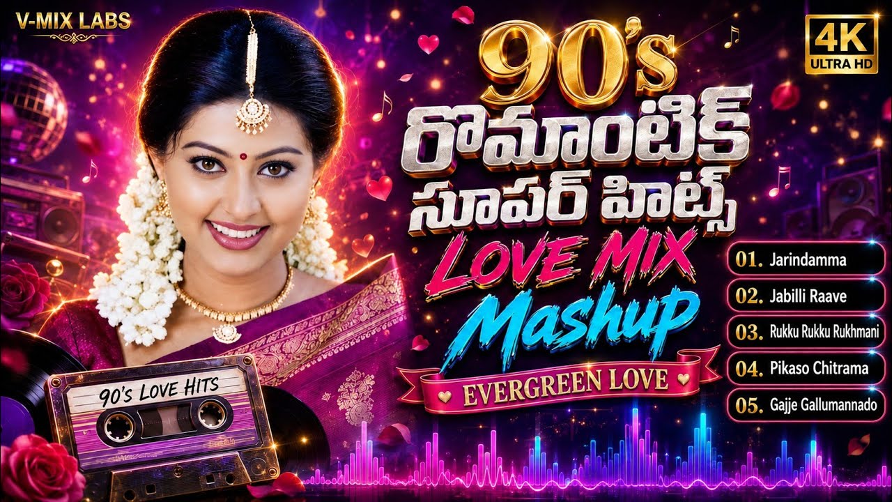90's Telugu Evergreen Love Songs 💕 | Non-Stop Romantic Hits Mashup | 4K