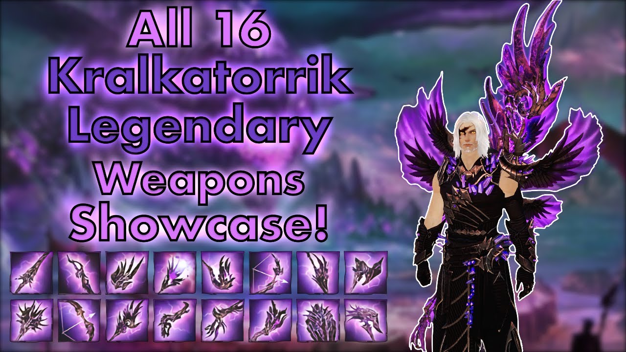 Guild Wars 2 : All 16 Legendary Kralkatorrik Weapon Skins ( Showcase )
